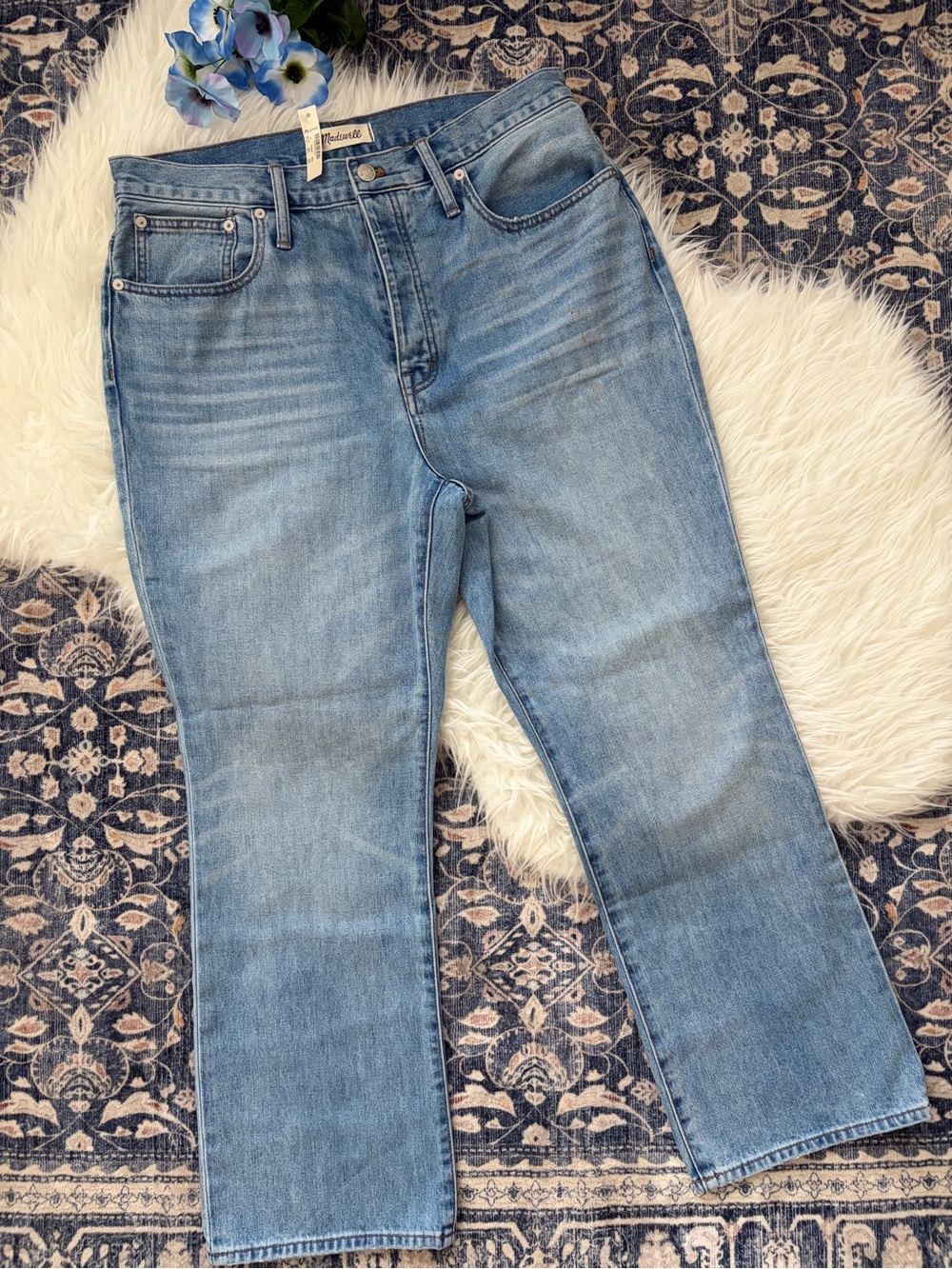 Madewell Slim Demi-Boot Jeans Size 31 High Rise Banter Wash Rigid Cotton